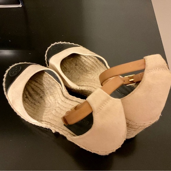 Tory Burch Color Block Wedge Espadrille Sandals - Picture 9 of 12